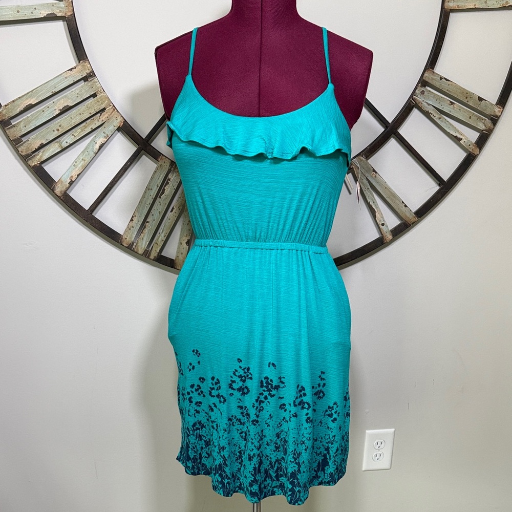 SO Teal & Navy Sleeveless Dress with Pockets NWTS